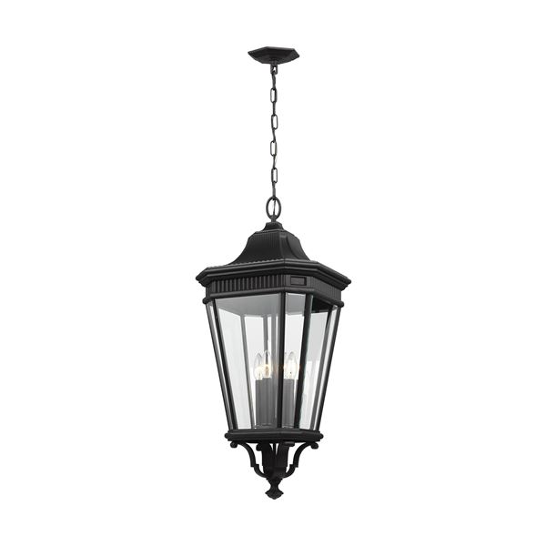 Feiss Cotswold Lane 4-LT Outdoor Hanging Lantern - Black